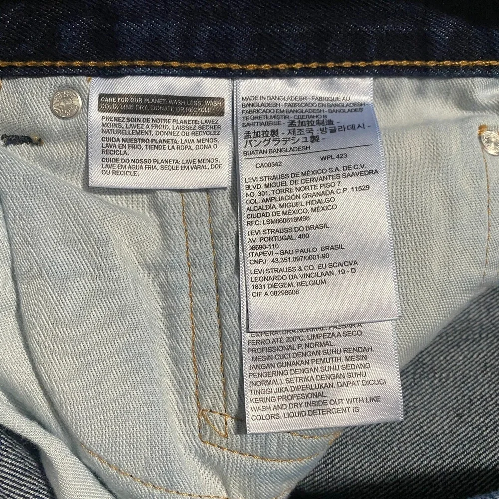 Levis 505 Jeans Black Casual Straight Leg Denim‎ Baggy Men's Size 38x30